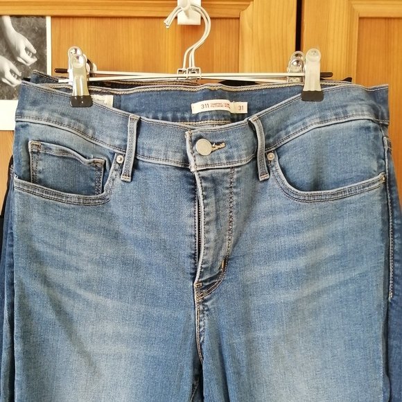 sz 31 LEVI'S Blue skinny high rise ankle JEANS - Picture 2 of 8